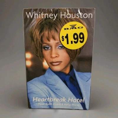 Whitney Houston Heartbreak Hotel Cassette Sealed Arista Records Hype Sticker - Image 1 of 4