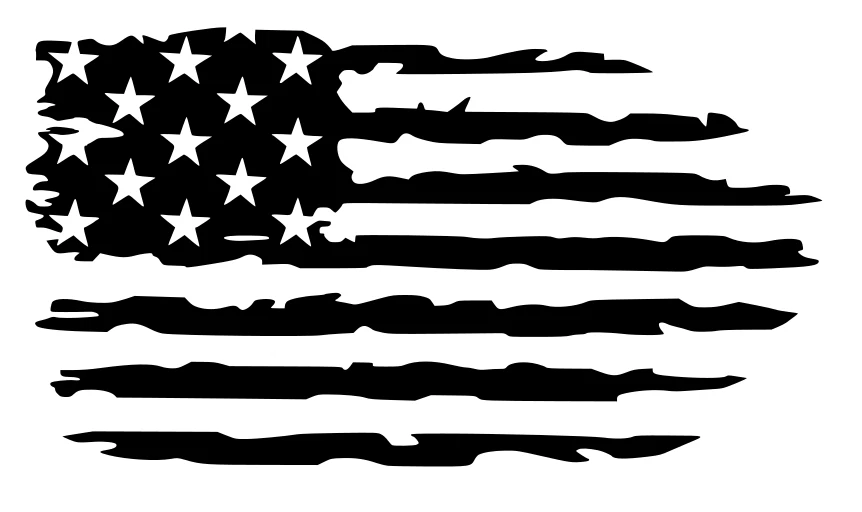 Distressed Tattered American Flag Vinyl Decal - Image 1 of 1
