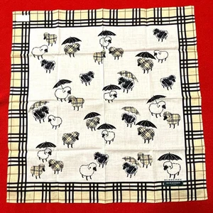BURBERRY Handkerchief Nova Check Sheep Cotton Pocket Square 20" (50×50cm) JP - Picture 1 of 8