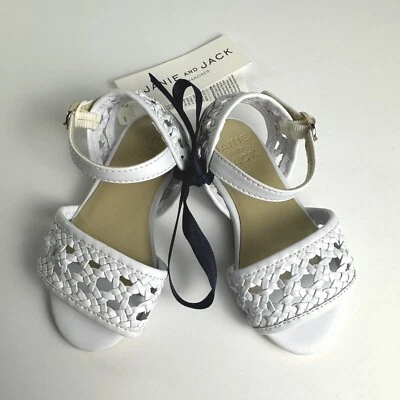 Janie and Jack Niñas Blanco Tejido Sandalia Múltiples Tallas Niños Zapatos de Verano Foto 1 de 4