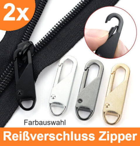 2x Reißverschluss Zipper Anhänger Griff Schieber Ersatz Verschluss Reparatur-Set