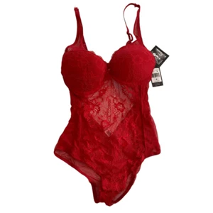 Neu mit Etikett Daisy Fuentes Teddy-Body rot Spitze frech Medium - Bild 1 von 4