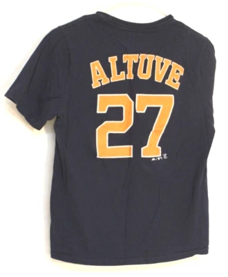 MAJESTIC JOSE ALTUVE #27 HOUSTON ASTROS  BOYS T-SHIRT SIZE LARGE 14/16 NAVY BLUE - Image 1 of 4