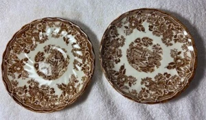 Vintage Royal Staffordshire Saucers 2, made in England, Tonquin brown 5-1/2" - Picture 1 of 4