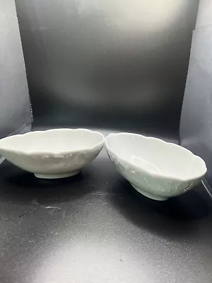 2 Vintage Dansk White Porcelain Avocado Bowls - Image 1 of 2
