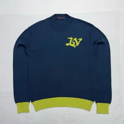 Louis Vuitton Signature Crewneck Blue Graph Green Made in Italy - Image 1 of 4