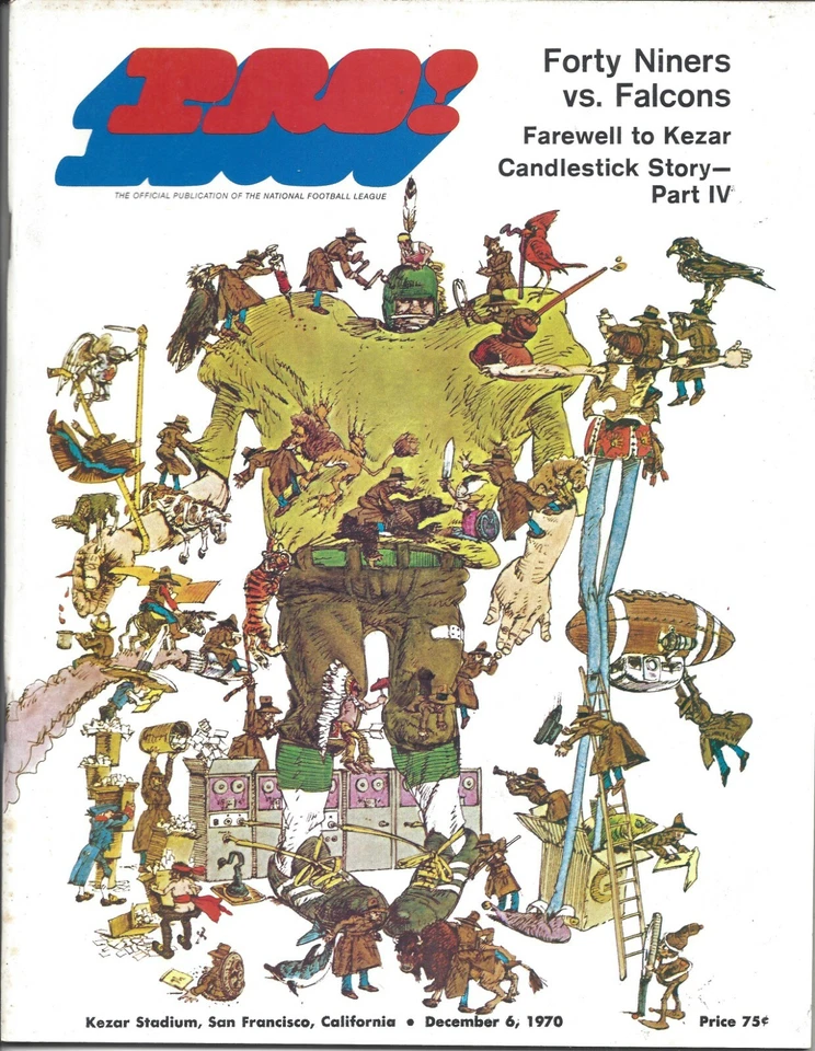 1970 12/6 football program San Francisco 49ers Atlanta Falcons Ken Willard 2TD V - Image 1 of 1