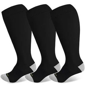 Plus Size Compression Socks Wide Calf Men&Women 20-30 mmhg Knee High Extra La... - Picture 1 of 7