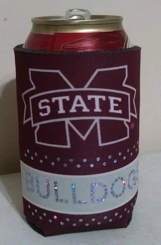 Mississippi State Bulldogs Can Cooler/cozy *NEW* Sparkle/Bling proudly USA made Cover