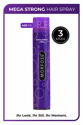 3x Morfose Mega Strong Haarspray 400 ml • Extra starker Halt • Lila • Hair Spray - Bild 1 von 2
