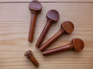 BOXWOOD VIOLIN PEGS AND END PIN SET, ENGLISH STYLE, PROF. QUALITY, 4/4 SIZE! - Picture 1 of 1