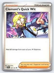 Clemont's Quick Wit 167/191 Uncommon Surging Sparks Pokemon Card - NM - Picture 1 of 2