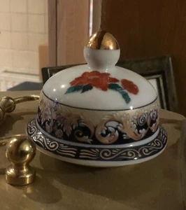 Vintage Keramik nur Deckel bunt bemalt - Bild 1 von 2