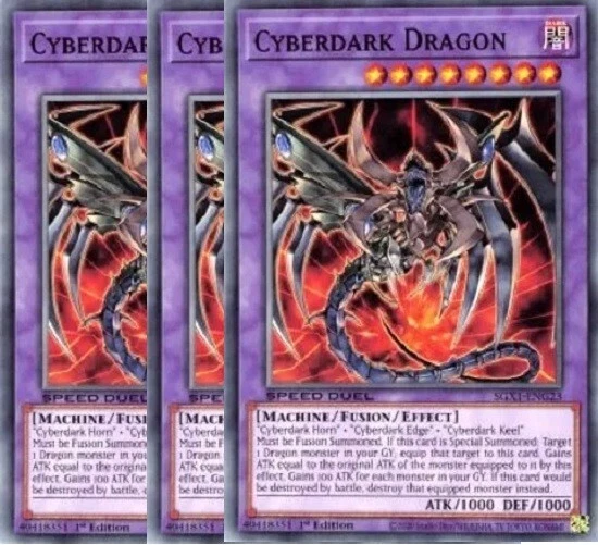 Yugioh - Cyberdark Dragon x 3 - 1st Edition NM - Free Holographic Card - Image 1 of 1