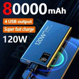 Banco de Alimentación 80000mAh 120W Carga Súper Rápida Pantalla Digital para IPhone Xiaomi - Imagen 1 de 26
