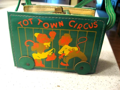 Sears Roebuck 1949 Plastic Patents Over the Shoulder Tot Town Circus Kiddie Bag - Image 1 of 4