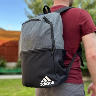 Adidas Gris/Negro Paquete Escuela Deportes Bolso Sobre el Hombro Bolso Laptop Bolso Cartera - Imagen 1 de 4