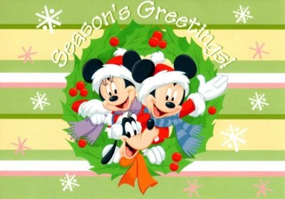 Walt Disney Minnie Mickey Mouse & Goofy Holiday Christmas Cards - Set of 2 - Image 1 of 3