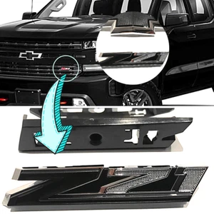 2019-2021 Chevrolet New Gen Silverado Z71 Grille Emblem 84384428 Chrome Black - Bild 1 von 7