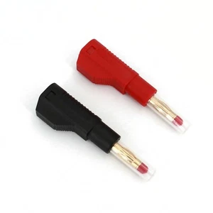 2Pcs 4mm Brass Gold Plated Male Stackable Solder Type Banana Plug Connector - Picture 1 of 4