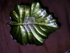 Arada Handpainted Candy dish Green Leaf
