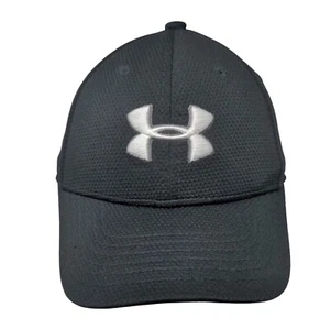 Under Armour Youth Fitted Hat Black Size S/M Lightweight Vented Holes 6 Panel - Picture 1 of 8