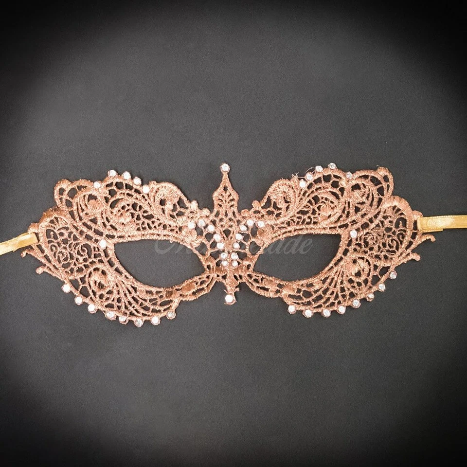 Masquerade Mask | Lace Masquerade Mask Rose Gold LM0601 - Image 1 of 3
