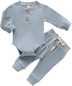 Newborn Baby Girl Boy Fall Clothes 3 6 12 18 24 Months Outfits Long Sleeve Knitt - Picture 1 of 12