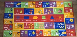 New ABC Fun And Learning Educational Kids Nursery Bedroom Classroom Rug Carpet - Picture 1 of 5