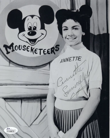 ANNETTE FUNICELLO HAND SIGNED 8x10 PHOTO      SIGNED IN FULL     MM CLUB     JSA Cover