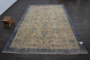 Oushak Turkish Vintage Rug 6x10 Kilim Rug Anatolian Handmade Boho Decor BEIGE - Picture 1 of 10