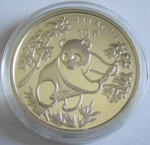 Cina 10 Yuan 1992 Panda Shenyang come nuovo (piccola data) 1 oz argento - Foto 1 di 2