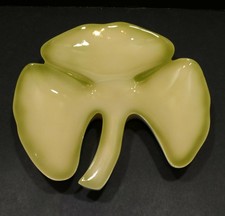 Ceramic Shamrock Candy Dish Handmade 1983 St Patricks Day Irish Party Dish Bt66