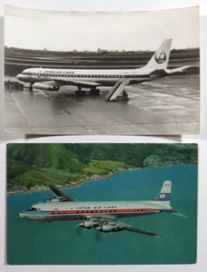 JAL Japan Air Lines DC8 Plane Photograph And DC-7C Postcard Vintage - Picture 1 of 4