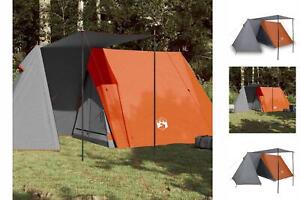 Campingzelt 3 Personen Grau & Orange 465x220x170 Cm 185T Taft
