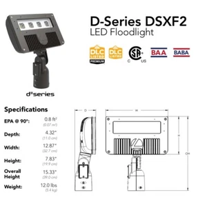 LithoniaLighting D-Series DSXF2 LED P4 40K 70CRI FL MVOLT YKC62 DDBXD Floodlight - Picture 1 of 6