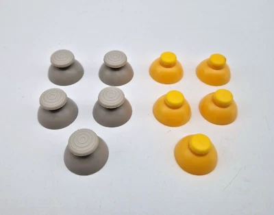 10 x Nintendo Gamecube Controller Thumbsticks Analog Joystick - Grey & Yellow C - Image 1 of 4