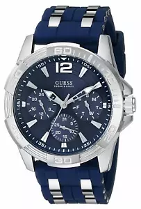 GUESS U0366G2 Multifunction Blue Sporty Blue Silicone Strap 41mm Unisex Watch - Picture 1 of 5