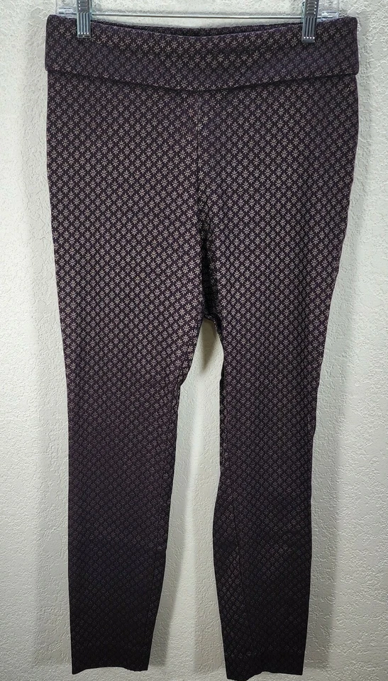 Женские APT. 9 Brynn фиолетовый блестящий цветочный тянуть на вискозы леггинсы повседневные брюки размер 8 - Изображение 1 из 4