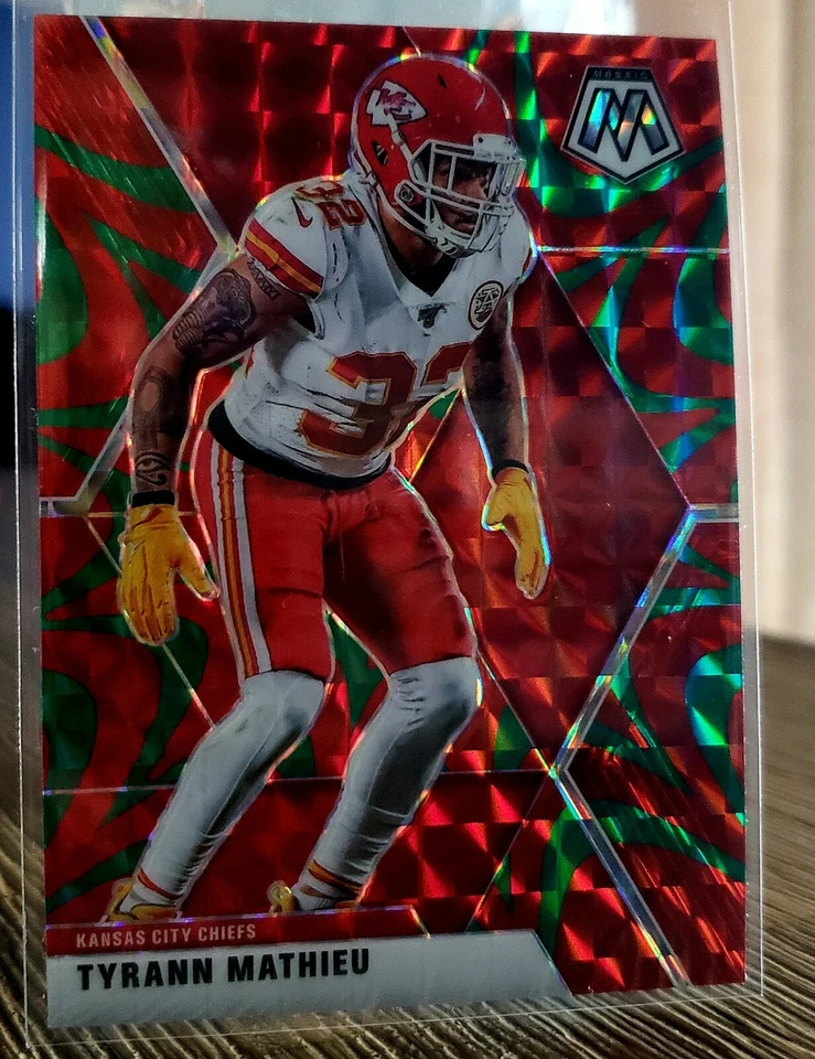 Tyrann Mathieu 2020 Panini Mosaic Green Reactive Prizm #6 KC CHIEFS  - Image 1 of 2