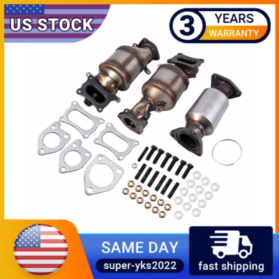 For 2008-2019 HONDA PILOT 3.5L Complete Catalytic Converters Left & Right & Rear Foto 1 de 4
