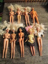 Lot of 9 Barbie Dolls (1 Disney) + Clothes, Tea Set & Other Barbie Doll Items