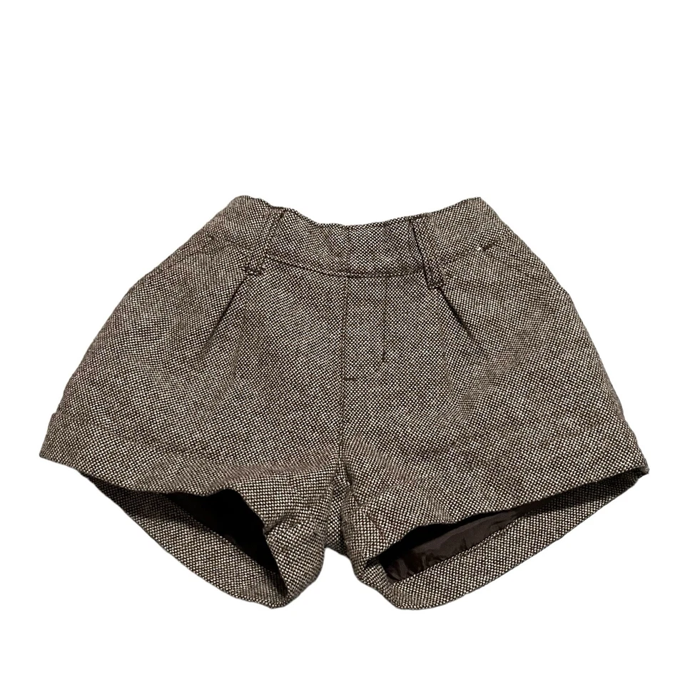 Gymboree 棕色金属金色斑点拉短裤女孩青少年尺寸 6 羊毛混纺 — 第 1/4 张图片