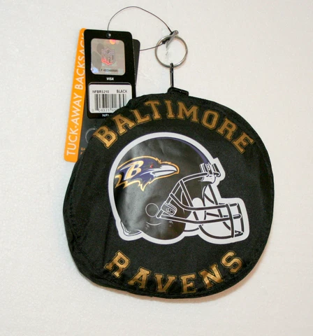 Baltimore Ravens NFL Football Team Folding Backsack Mini Backpack Bag New Tag Cover