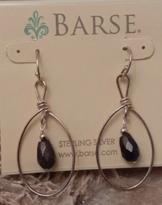 Designer Studio Barse Fine Sterling Silver Faceted Garnet Dangle Earrings - Image 1 of 4