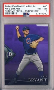 2014 BOWMAN PLATINUM #BPCP40 KRIS BRYANT PURPLE REFRACTOR CUBS PSA 8 - Picture 1 of 1