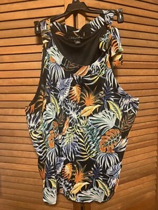 A LOVE STORY Women's Sleeveless Blouse Tropical Floral Tank Top Size XL - Picture 1 of 5