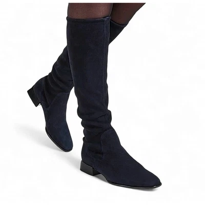 Peter Kaiser EUA 9 Joelho Alto Bota de Equitação Feminina Lyra Preta Camurça Couro Puxador - Imagem 1 de 4