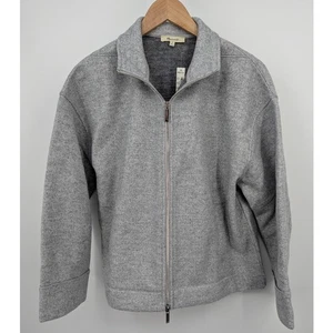 NUEVA Chaqueta Madewell Gris Mezcla de Lana Cremallera Para Mujer Talla M Minimalista Cuello Simulado Nueva Con Etiquetas - Imagen 1 de 5