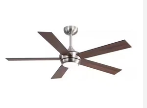 NEW SEALED Breezary 52" Satin Nickel LED Ceiling Fan w/Light & Remote B70 - Picture 1 of 3
